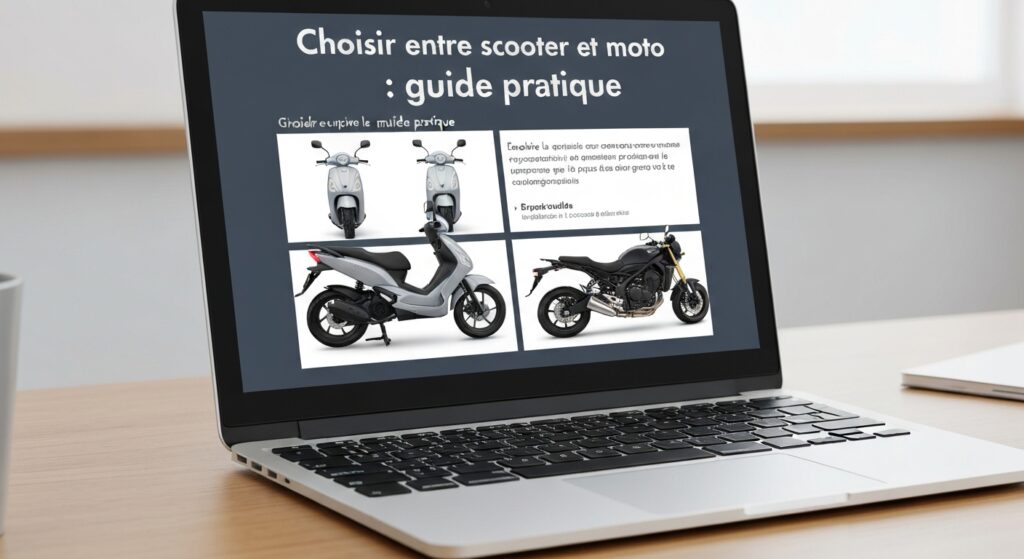 Choisir entre scooter et moto : guide pratique with text